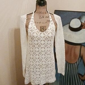 Poster Grl Crochet Halter Dress w/shrug